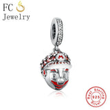 925 Silver Charm Bead for Bracelet Sing Game Girl Hero Killer Lightning Face
