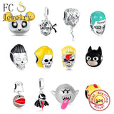 925 Silver Charm Bead for Bracelet Sing Game Girl Hero Killer Lightning Face