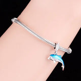 925 Silver Dolphin Charm Bead for Bracelet Making