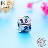 925 Silver Enamel Butterfly Stopper Bead for Charm Bracelet DIY