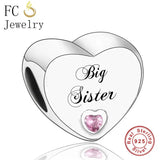 925 Silver Love Bead Family Charm Bracelet DIY