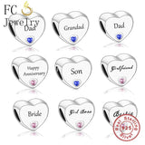 925 Silver Love Bead Family Charm Bracelet DIY