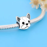 925 Silver French Bulldog Charm Beads Pendant