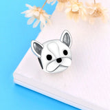 925 Silver French Bulldog Charm Beads Pendant
