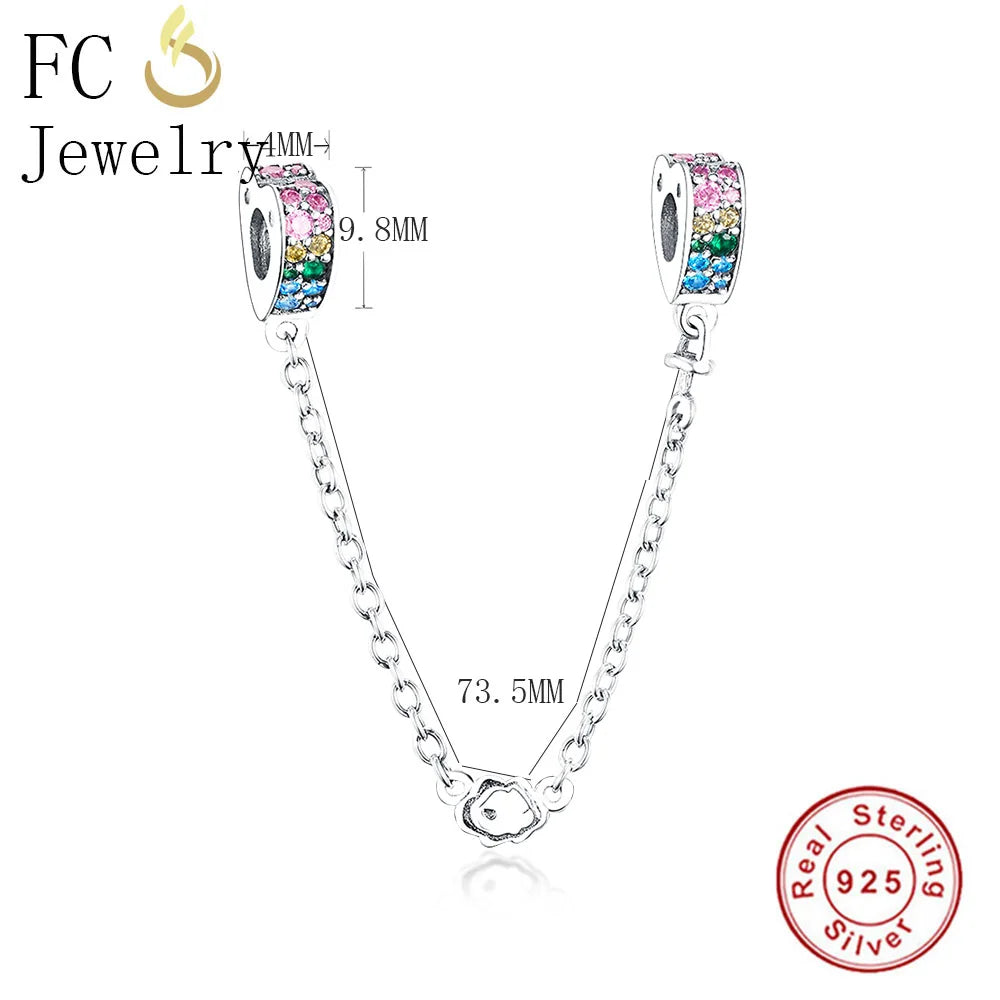 925 Silver Heart Green Zirconia Beads Charm Bracelet
