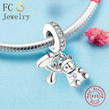 925 Silver Love HeartBear Nipple Bead for Women Mother's Berloque