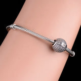 925 Silver Dad Hero Zircon Bead Bracelet