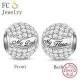 925 Silver Dad Hero Zircon Bead Bracelet