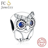 925 Silver Owl Eye Bead For Charm Bracelet Women