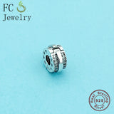 925 Silver Rose Heart Stopper Bead Charm for Bracelet