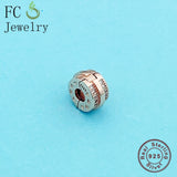 925 Silver Rose Heart Stopper Bead Charm for Bracelet