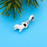 925 Sterling Silver Pug Dog Puggy Bead for Charm Bracelet