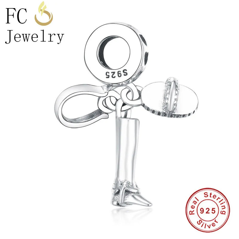925 Silver Boot Shoe Horse Travel Ride Bead Pendant