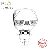 925 Sterling Silver Grandpa Spectacles Bow Beads For Charm Bracelet
