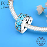 925 Sterling Silver Heart Zirconia Clips Stopper Bead for Charm Bracelet