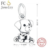 925 Silver Labrador Dog Puppy Bead Pendant for Bracelets