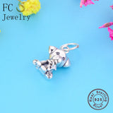 925 Silver Labrador Dog Puppy Bead Pendant for Bracelets