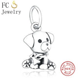 925 Silver Labrador Dog Puppy Bead Pendant for Bracelets