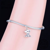925 Silver Labrador Dog Puppy Bead Pendant for Bracelets