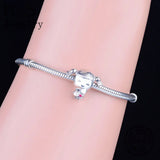 925 Silver Pigtail Hug Heart Bead for Bracelet
