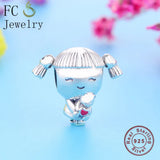 925 Silver Pigtail Hug Heart Bead for Bracelet