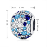 925 Silver Ocean Micro Pave Crystal Bead Charm Bracelet