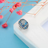 925 Silver Ocean Micro Pave Crystal Bead Charm Bracelet