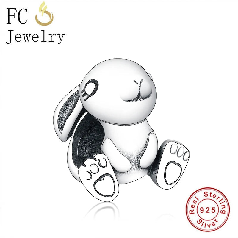 925 Silver Nini Rabbit Paw Bead Charm