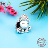 925 Silver Patti The Sheep Animal Bead Charm Bracelet Fit