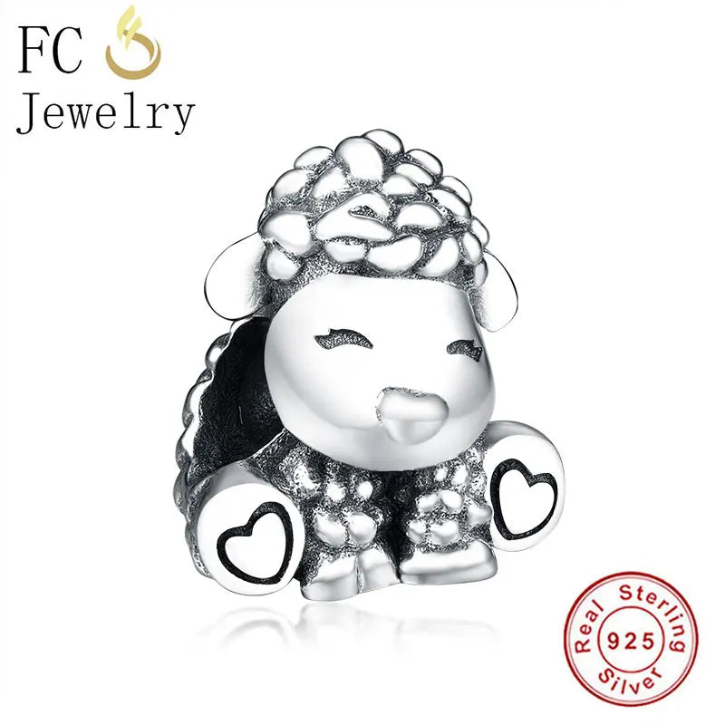 925 Silver Patti The Sheep Animal Bead Charm Bracelet Fit