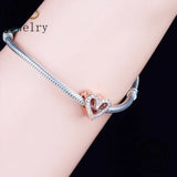 925 Silver Rose Heart Charm Beads for Bracelet Making