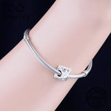 925 Silver Egypt Pyramid Evil Eye CZ Bead Travel Charm for Bracelet Necklace