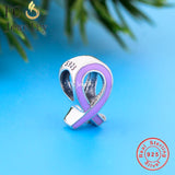 925 Silver Pink Ribbon Hope Cancer Awareness Bead for Bracelet