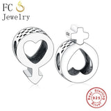 925 Silver Love Heart Bead Charm for Bracelet