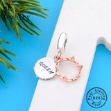 925 Silver Rose Queen Crown Bracelet Charm Pendant