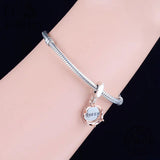 925 Silver Rose Queen Crown Bracelet Charm Pendant