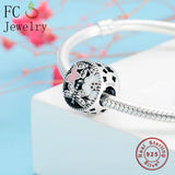 925 Silver Enamel Flower Animal Dragonfly Charms Bracelet