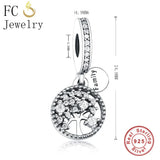Family Tree of Life Charm Bracelet 925 Silver Clear CZ Crystal Beads Berloque