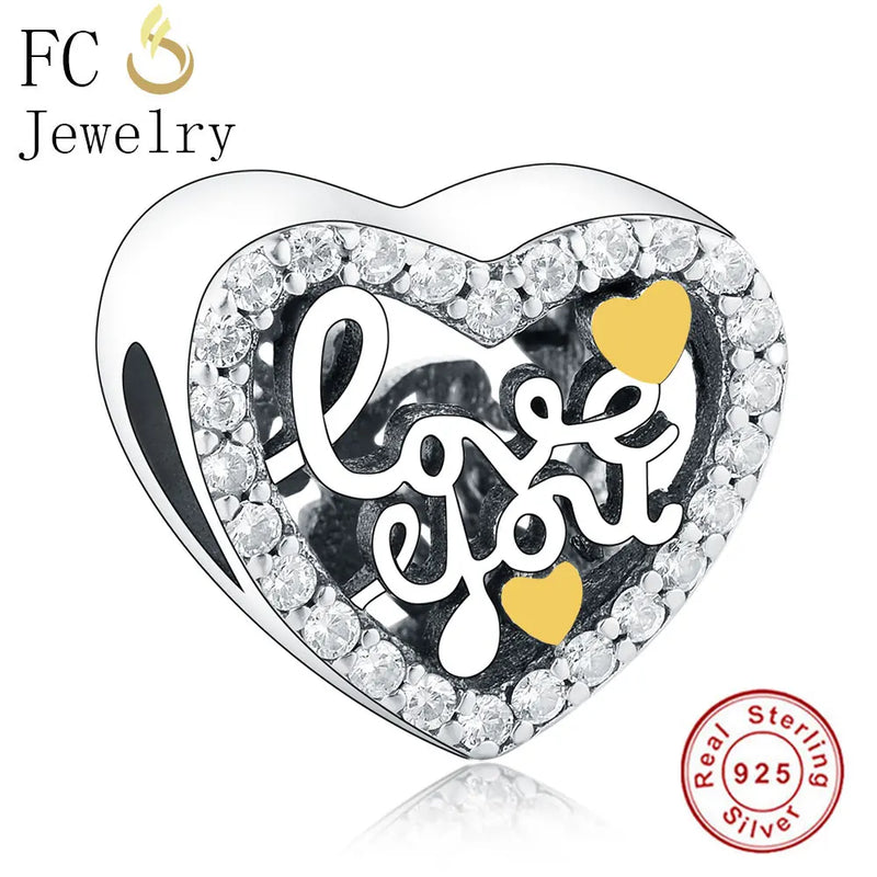 925 Silver Love You Letter Charm Bracelet for Vanlentine
