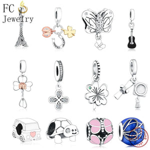 925 Silver Eiffel Tower Charm Bracelet Pendant Beads Women Valentine DIY