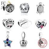 925 Silver Breast Cancer Hope Ribbon Mom Bracelet Charm