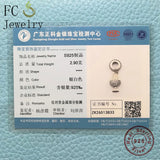 925 Silver Cup Zirconia Bracelet Necklace Pendant Beads Berloque