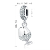 925 Silver Cup Zirconia Bracelet Necklace Pendant Beads Berloque