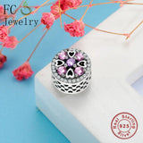 925 Sterling Silver Heart Birthstone CZ Bead Berloque