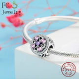 925 Sterling Silver Heart Birthstone CZ Bead Berloque