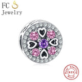 925 Sterling Silver Heart Birthstone CZ Bead Berloque