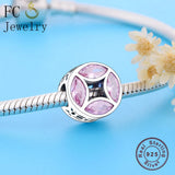 925 Silver Evil Eye Pink Zircon Stone Charm Bracelet