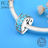 925 Sterling Silver Heart CZ Stone Clip Stopper Bead for Bracelet