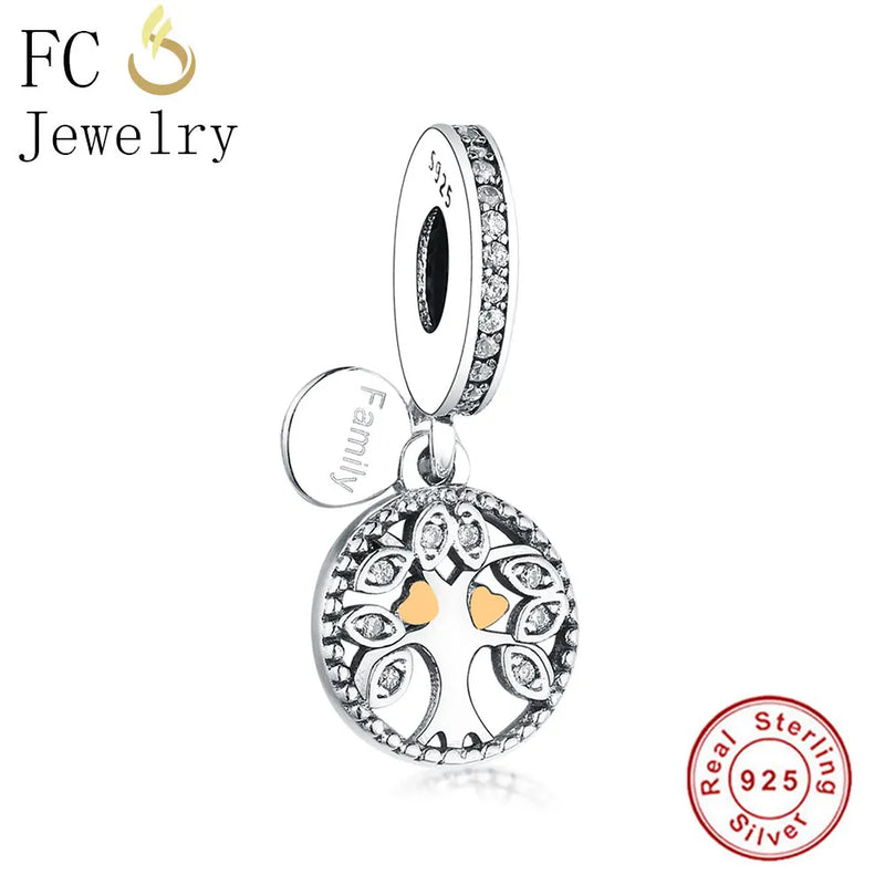 925 Silver Letter Tree Of Life Zirconia Charm Bracelet