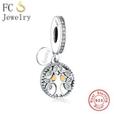 925 Silver Letter Tree Of Life Zirconia Charm Bracelet